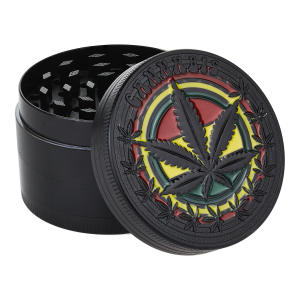 Młynek Metalowy Czarny Rasta Szeryf 52 mm 4-cz