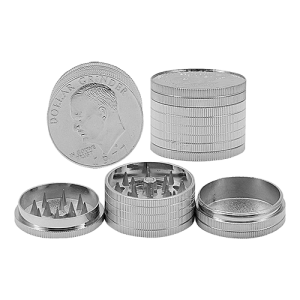 Młynek Metalowy Dollar Sreberko | 3-cz 40 mm