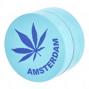 Młynek metalowy niebiesk liść Amsterdam 40 mm 3-cz