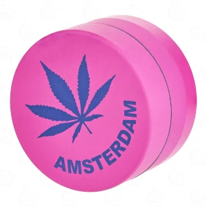 Młynek metalowy różowy liść Amsterdam 40 mm 3-cz