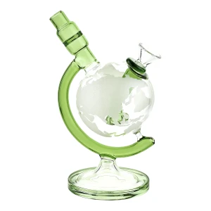 Bongo małe szklane Globus z filtracją zielony 19cm