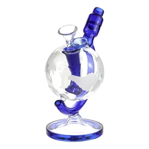 Bongo małe szklane Globus z filtracją niebies 19cm