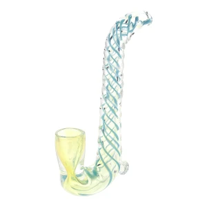 Glass hand pipe saxophone-style 7.5 cm