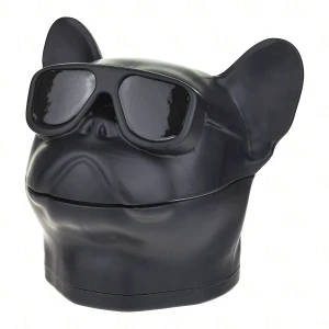 Młynek Pug Bulldog Elegancki Akryl i Metal czarny