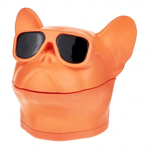 Młynek Pug Bulldog Elegancki Akryl i Metal pomarań