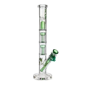 Bongo szklane lodowe solidna tuba 37 cm zielone
