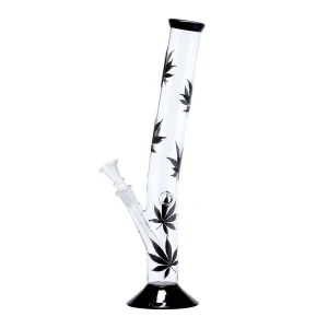 Bongo szklane liściaste czarne 35 cm